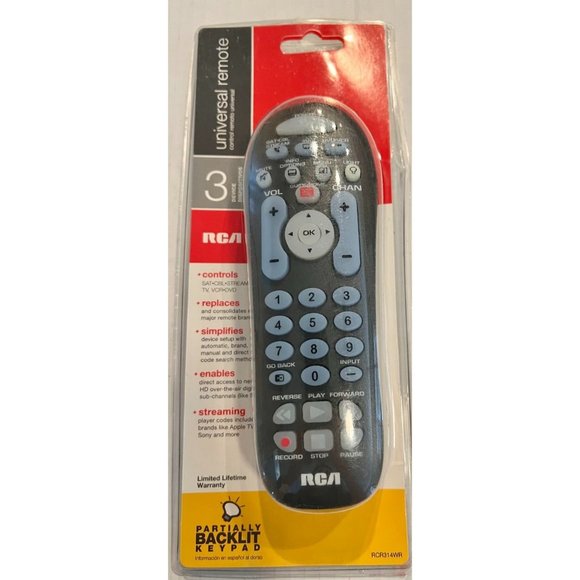 RCA Universal TV Remote 3 Device RCR314WR SEALED NEW - Picture 1 of 2